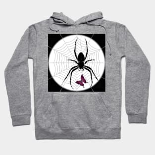 The spider and the butterfly in the web Hoodie